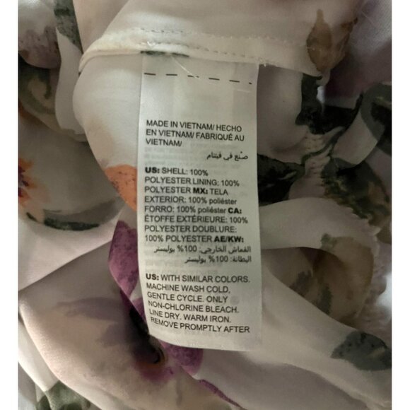 White House Black Market Womens 6 Floral Blouse Ecru Violet Ruffle + Tank NWT - Picture 8 of 16